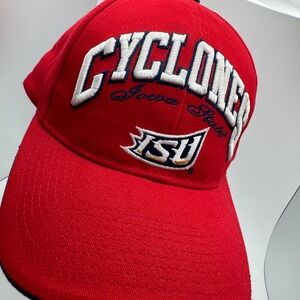 Iowa State Cyclones Hat Red ISU Adjustable Collegiate SpellOut Baseball Cap